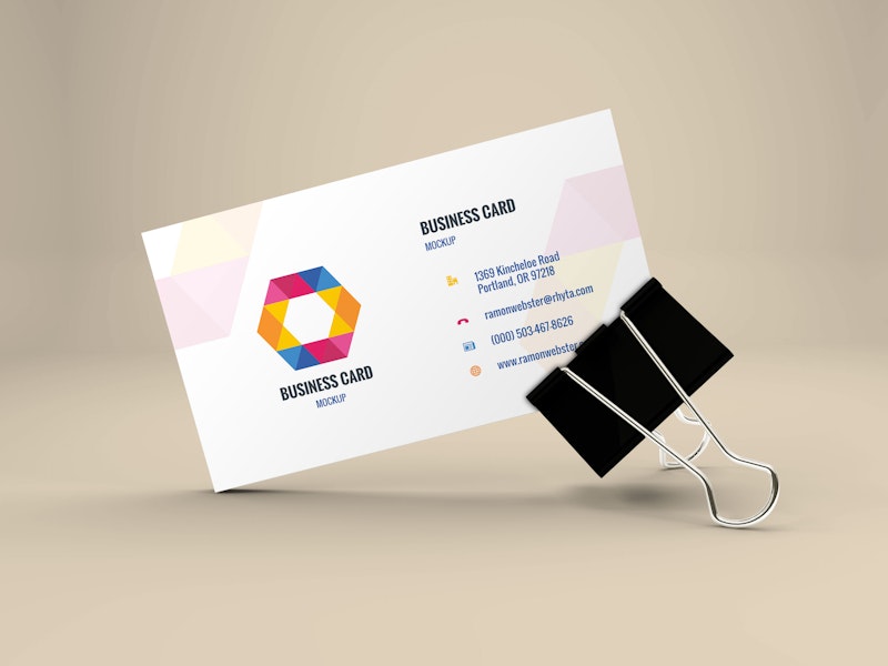 Business Card Mockup In Binder Clip preview