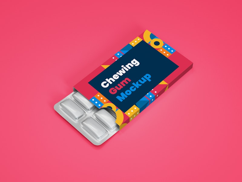 Chewing Gum in Blister Packagaging Mockup preview