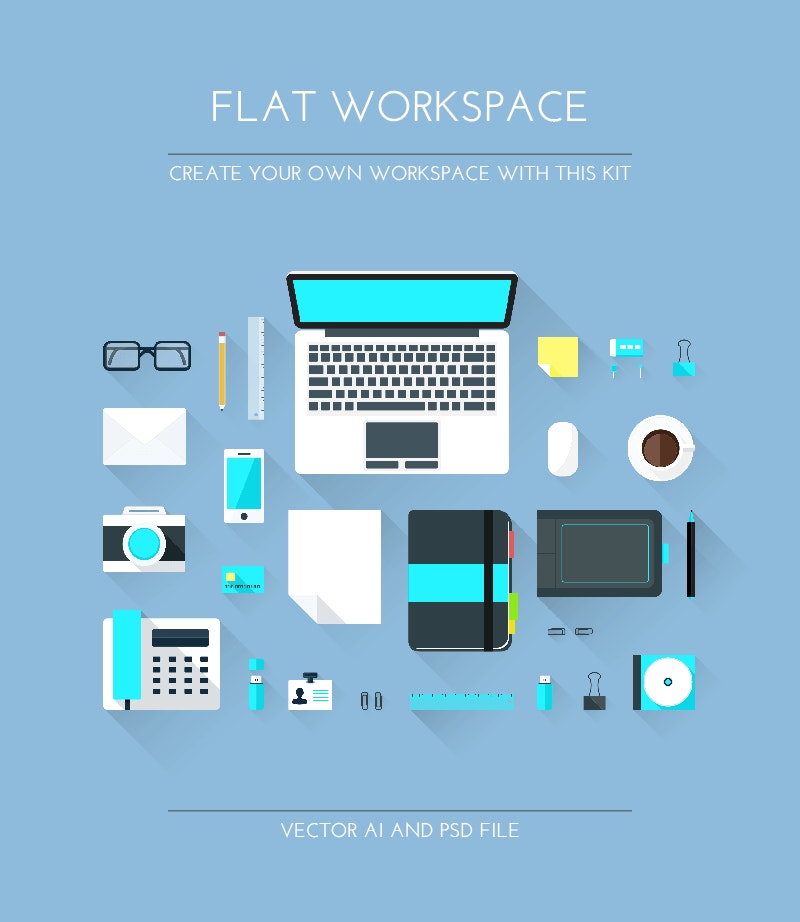 Designer Flat Workspace Elements preview