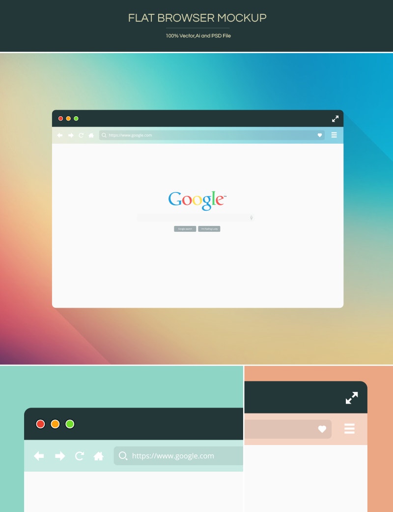 Free Flat Browser Mockup preview