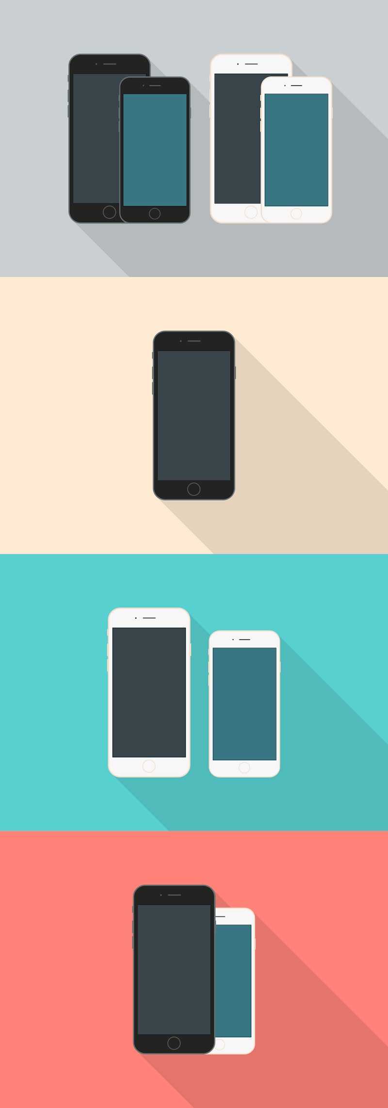 Flat Style iPhone 6 Mockups preview