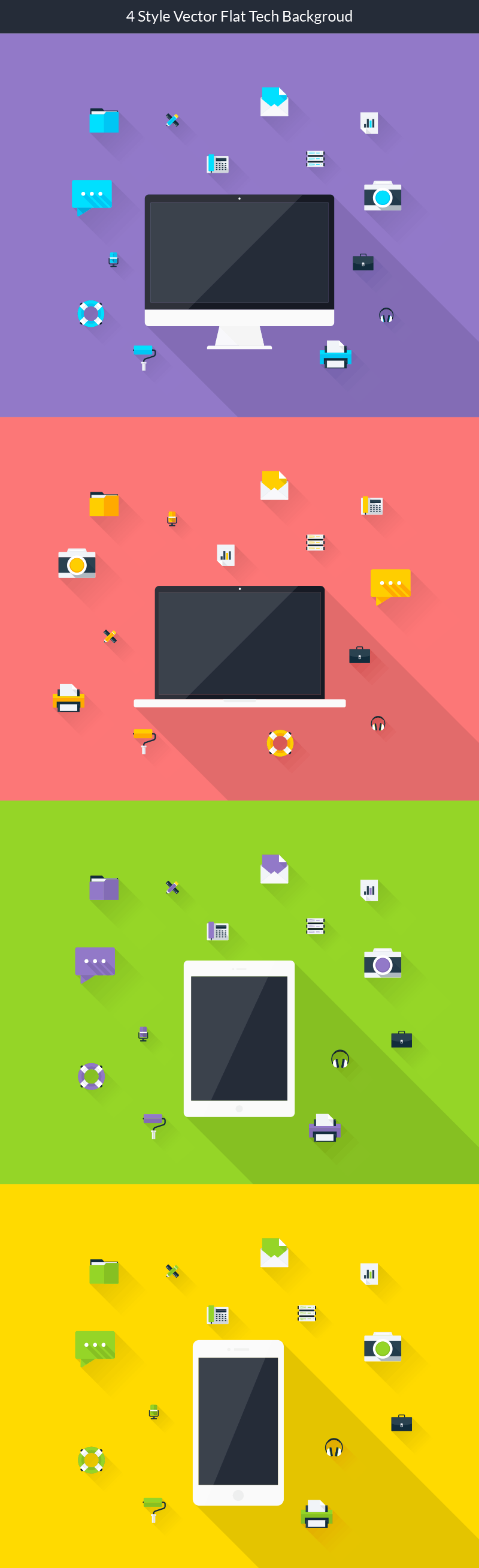 Flat Technology Backgrounds preview