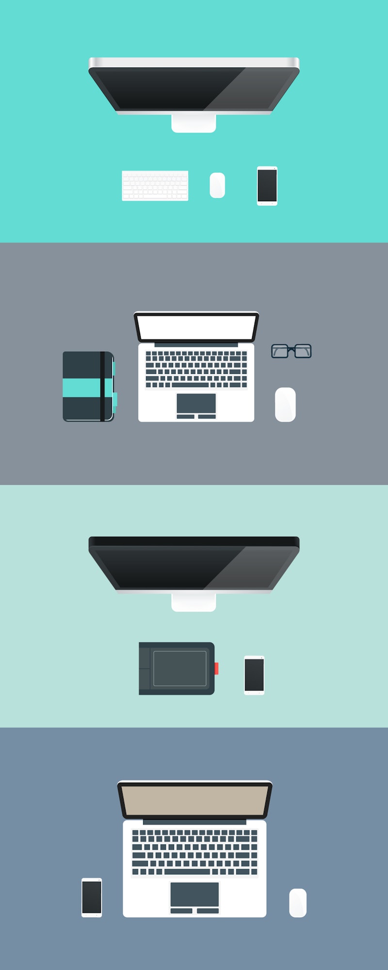 Flat Workspace Illustrations preview