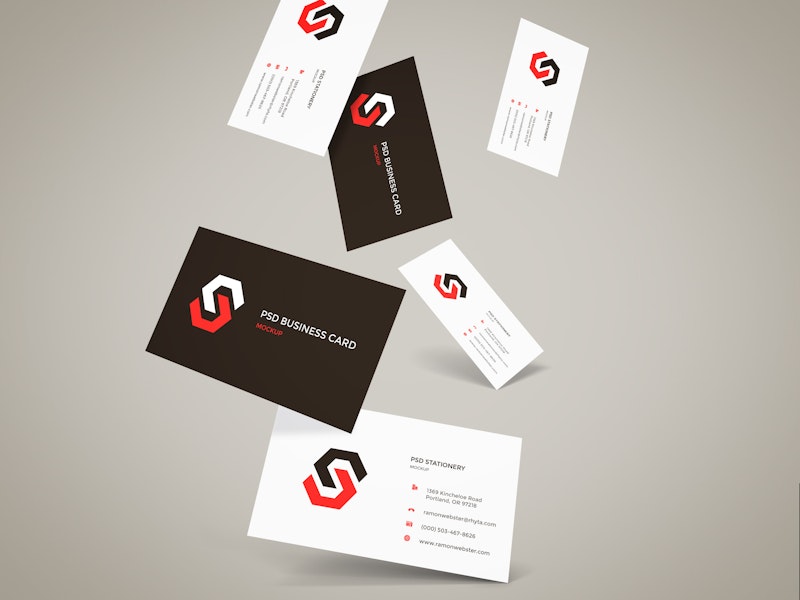 Flying Business Cards Mockup Vol.12 preview