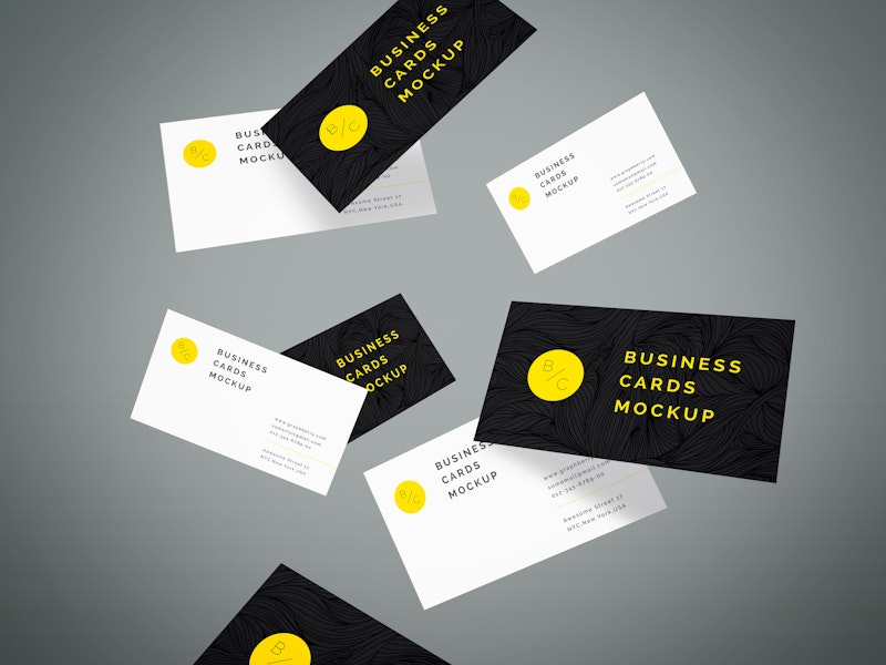 Flying Business Cards Mockup Vol.4 preview