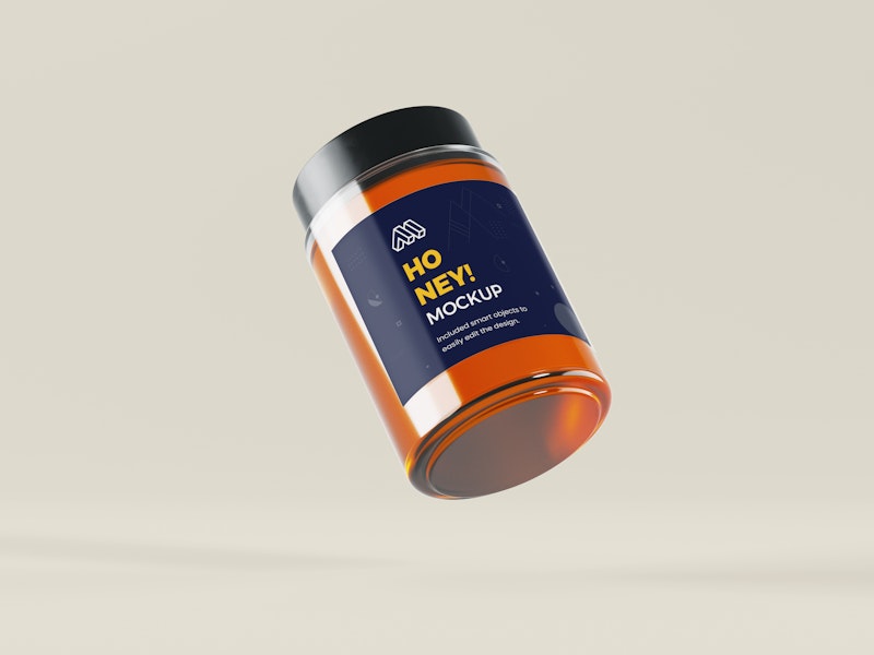 Flying Honey Jar PSD Mockup preview