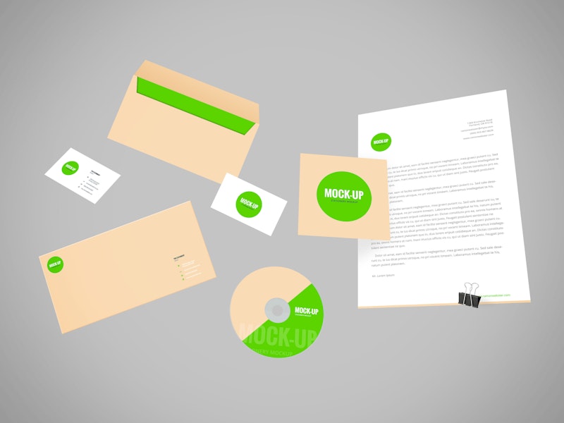 Flying Stationery PSD Mockup preview