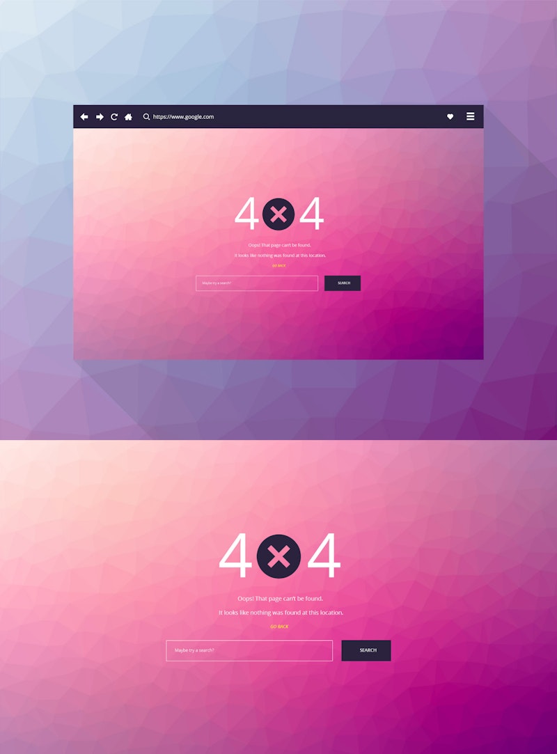 Free 404   PSD Page Template preview