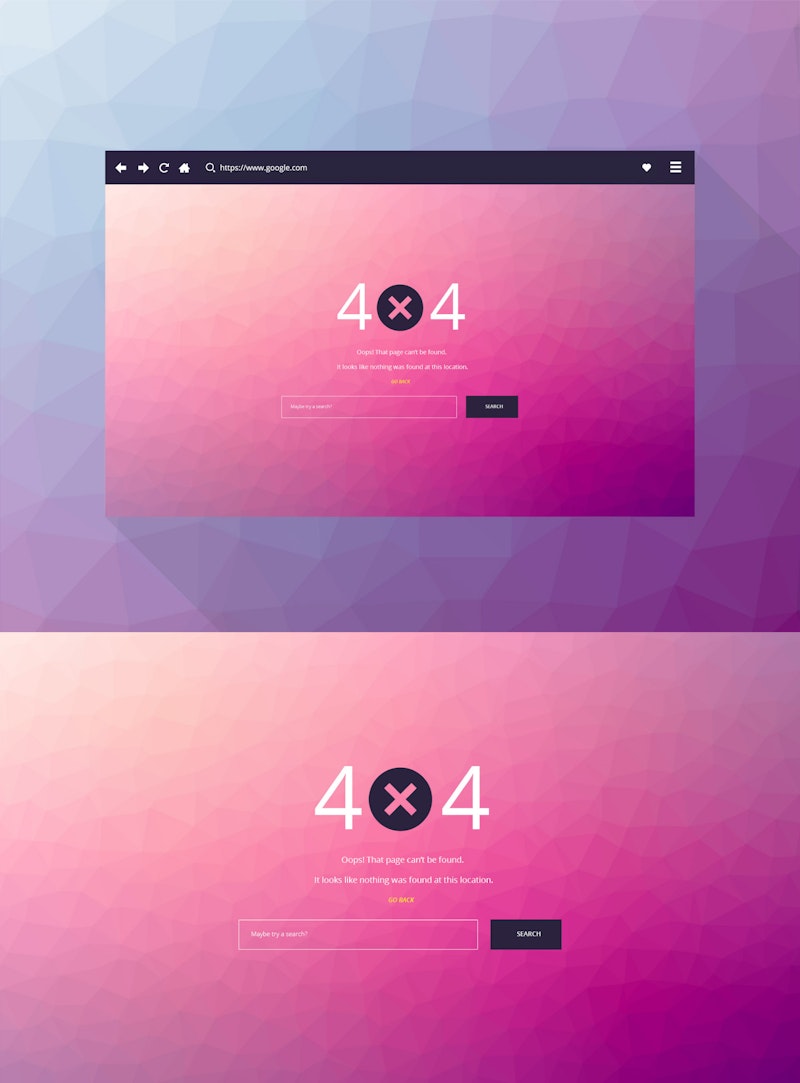 Free 404 PSD Page Template preview