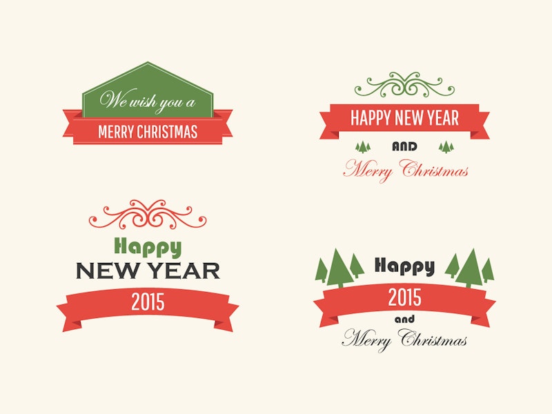 Free Vintage Vector Christmas Badges preview