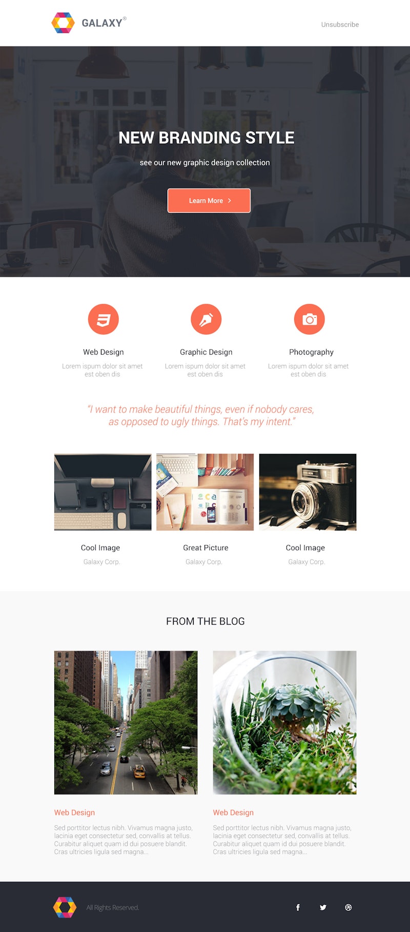 Galaxy - Beautiful Newsletter PSD Template preview