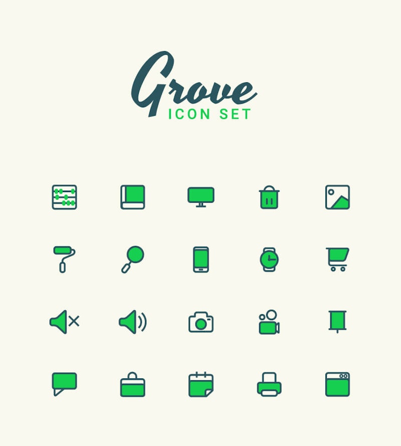 Grove - Free Vector Icon Set preview