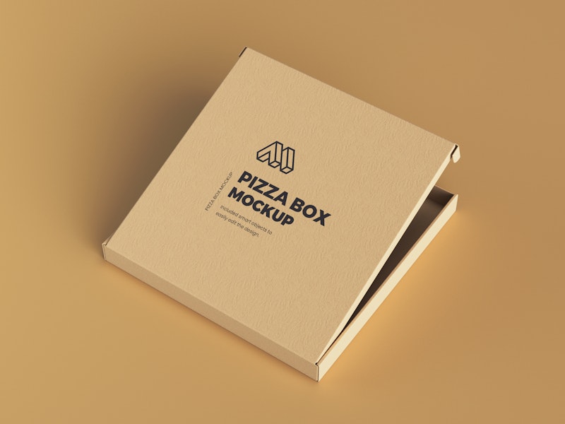 Free Opened Pizza Box Mockup (PSD)