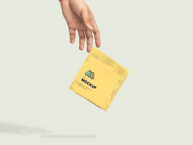 Hand Dropping Paper Bag Mockup preview