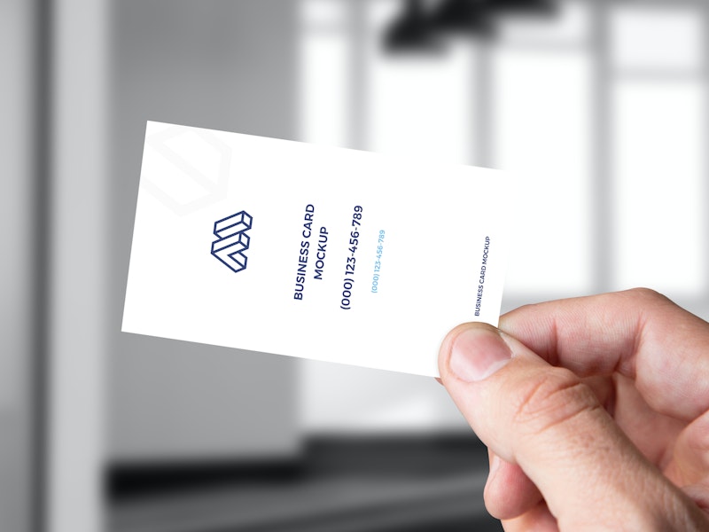 Hand Holding Business Card Mockup preview