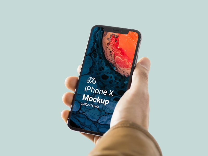 Download Iphone X In Hand Mockup Graphberry Com
