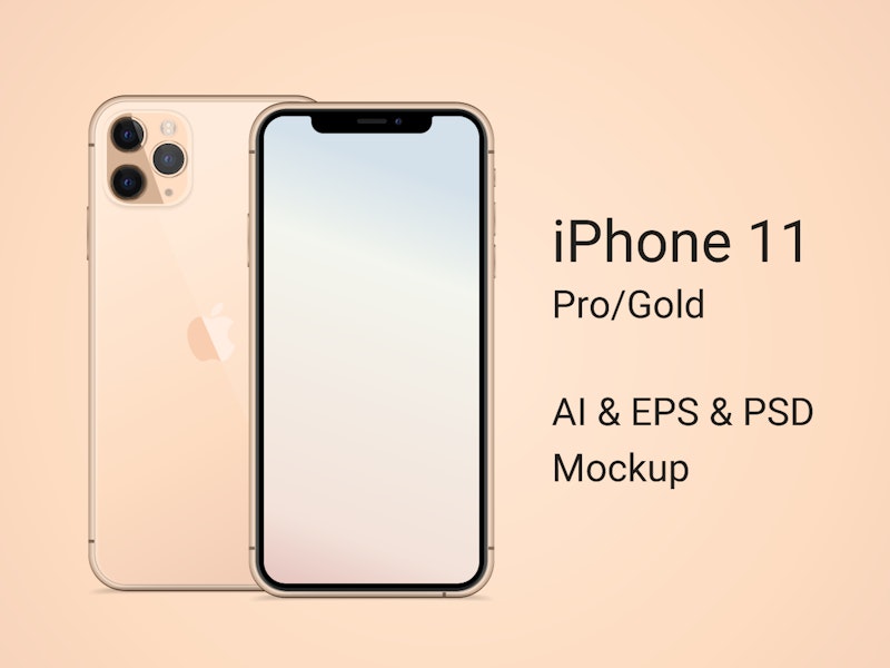 iPhone 11 Pro Gold Mockup preview