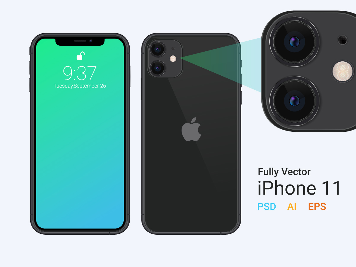 iPhone 11 Vector Mockup - graphberry.com