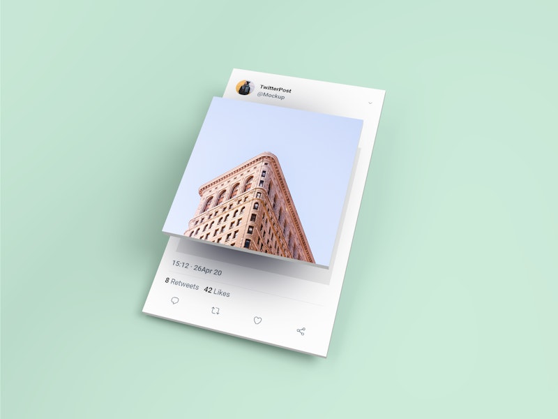 Download Isometric Twitter Post Mockup - graphberry.com