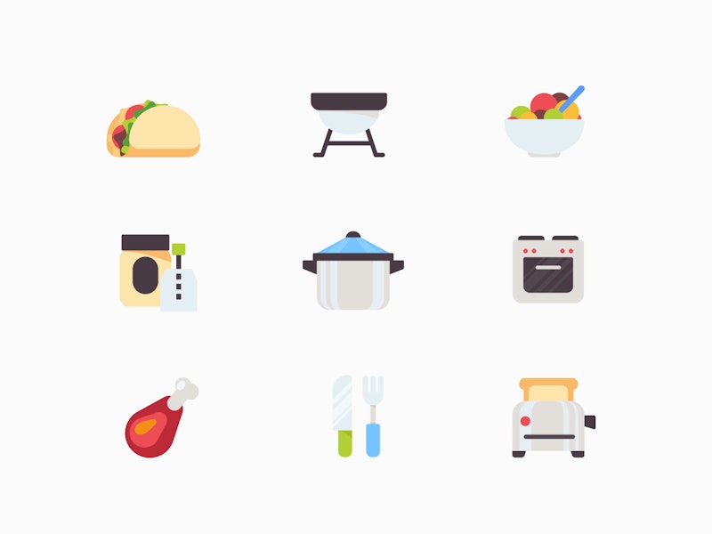 Kitchen-Food Vector Icons preview