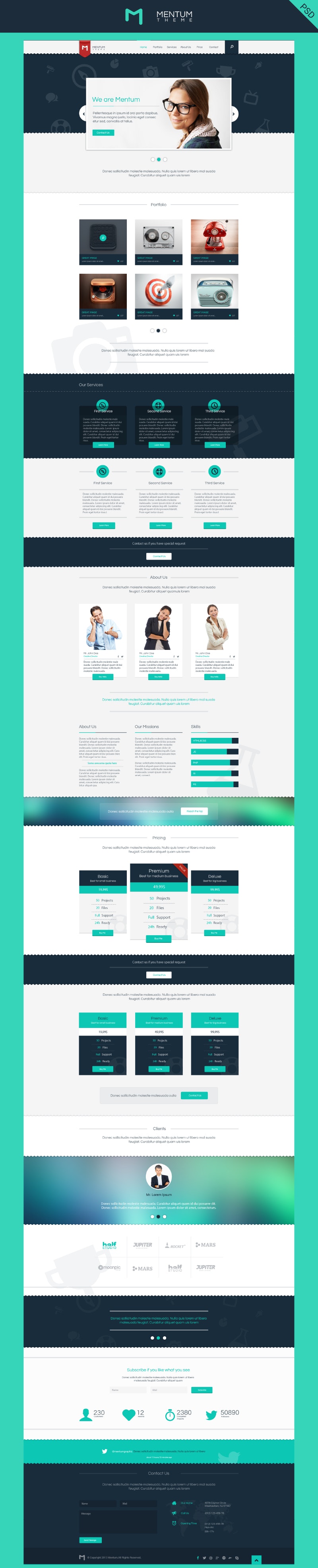 Mentum - PSD Single Page Template preview