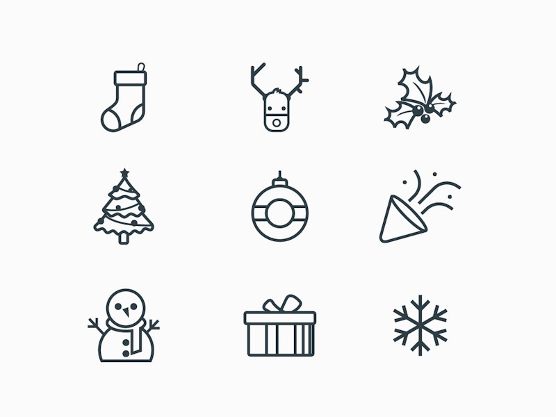 5,351 Christmas Line Icons Stock Photos, High-Res Pictures, and