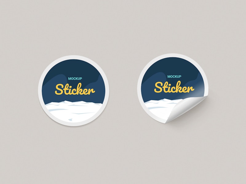 Download Round Paper Stickers Mock-up - graphberry.com