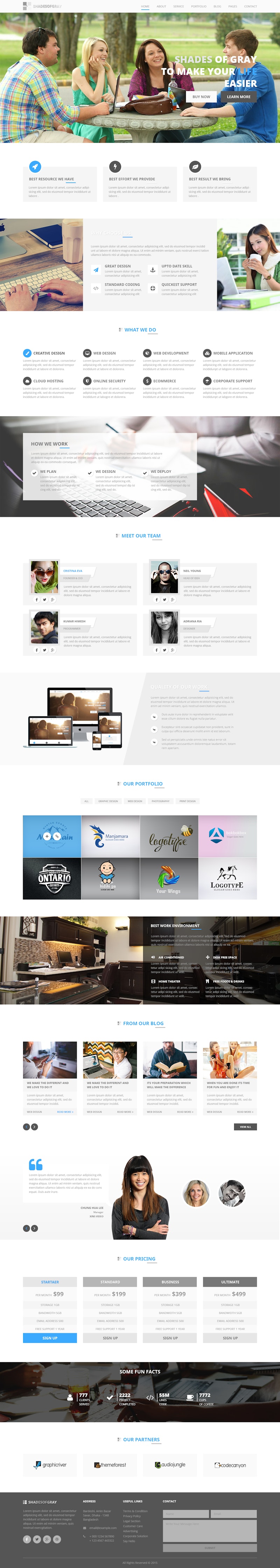 Shades Of Gray -  Free PSD Web Template preview