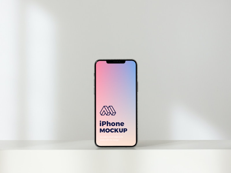 Standing iPhone PSD Mockup preview