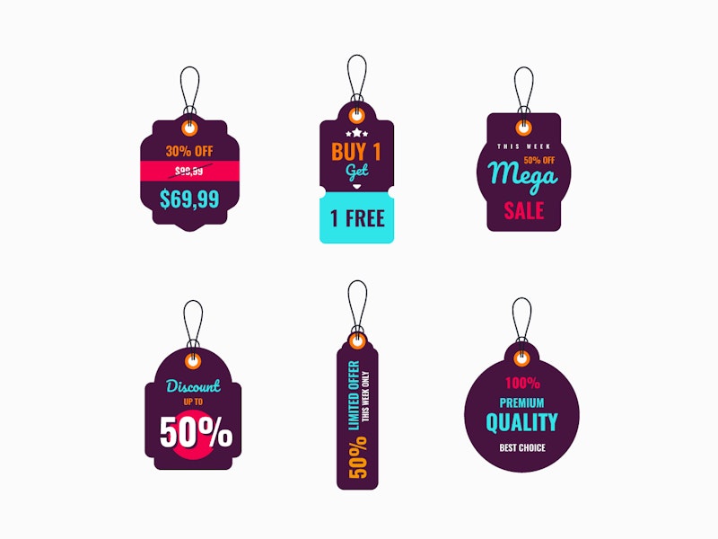 Vector Price Tags Labels preview