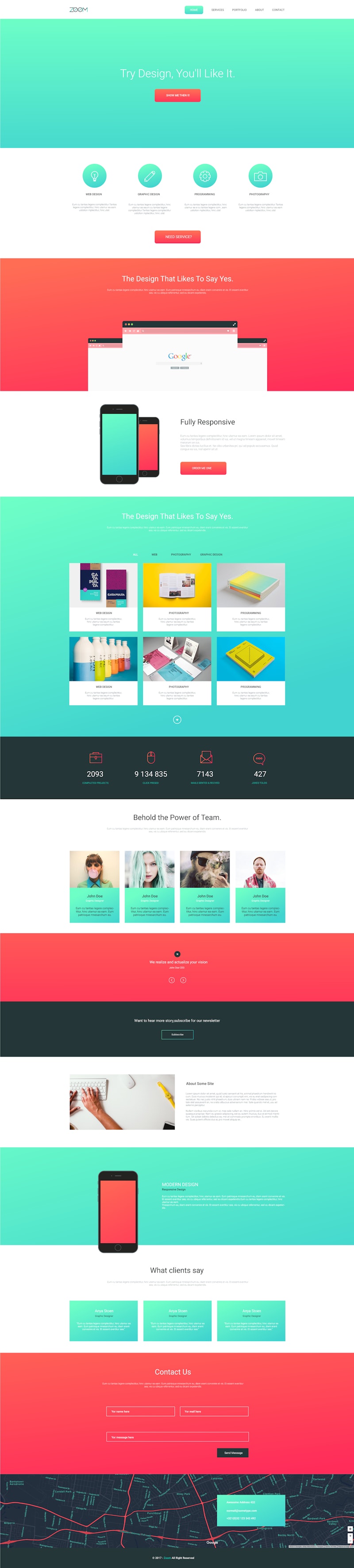 Zoom - Single Page Template preview
